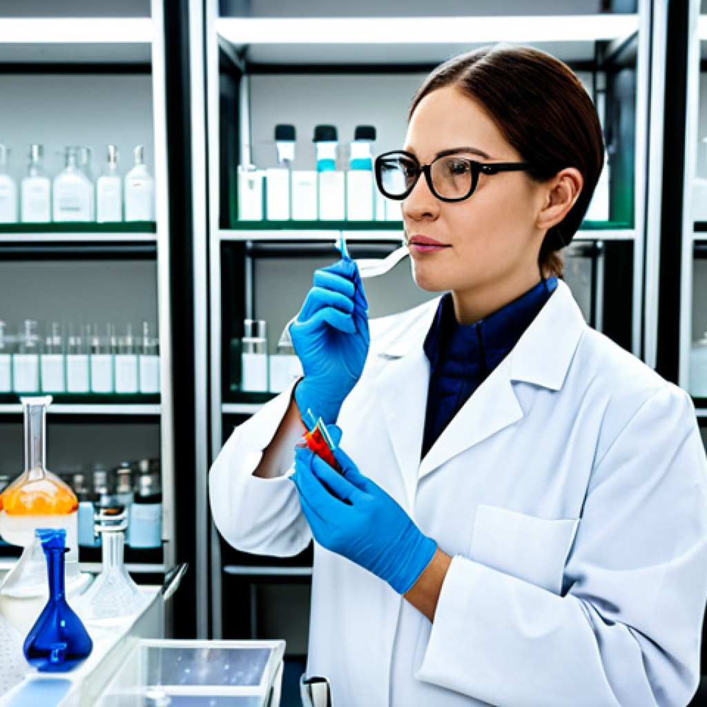 Perfumer at Work**

"A professional perfumer in a brightly lit laboratory filled with various beakers, pipettes, and fragrance bottles. The perfumer is carefully blending ingredients. fully clothed, lab coat, safety glasses, safe for work, appropriate content, perfect anatomy, correct proportions, natural pose, well-formed hands, proper finger count, natural body proportions, professional photography, high quality, modest attire."

**