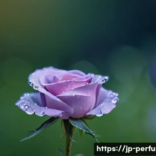 향수와 환경친화성 - **Prompt for Natural Ingredients & Serene Origin:**
    "A macro shot capturing dew drops on the pet...